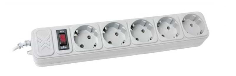 Сетевой фильтр Maxxter SPM5-G-15G Grey, 4.5m, 5 розеток