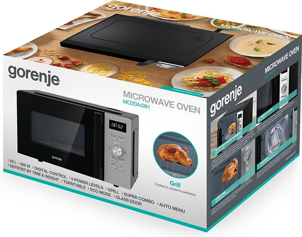 Фото - Мікрохвильова піч (НВЧ) Gorenje MO20A4XH 