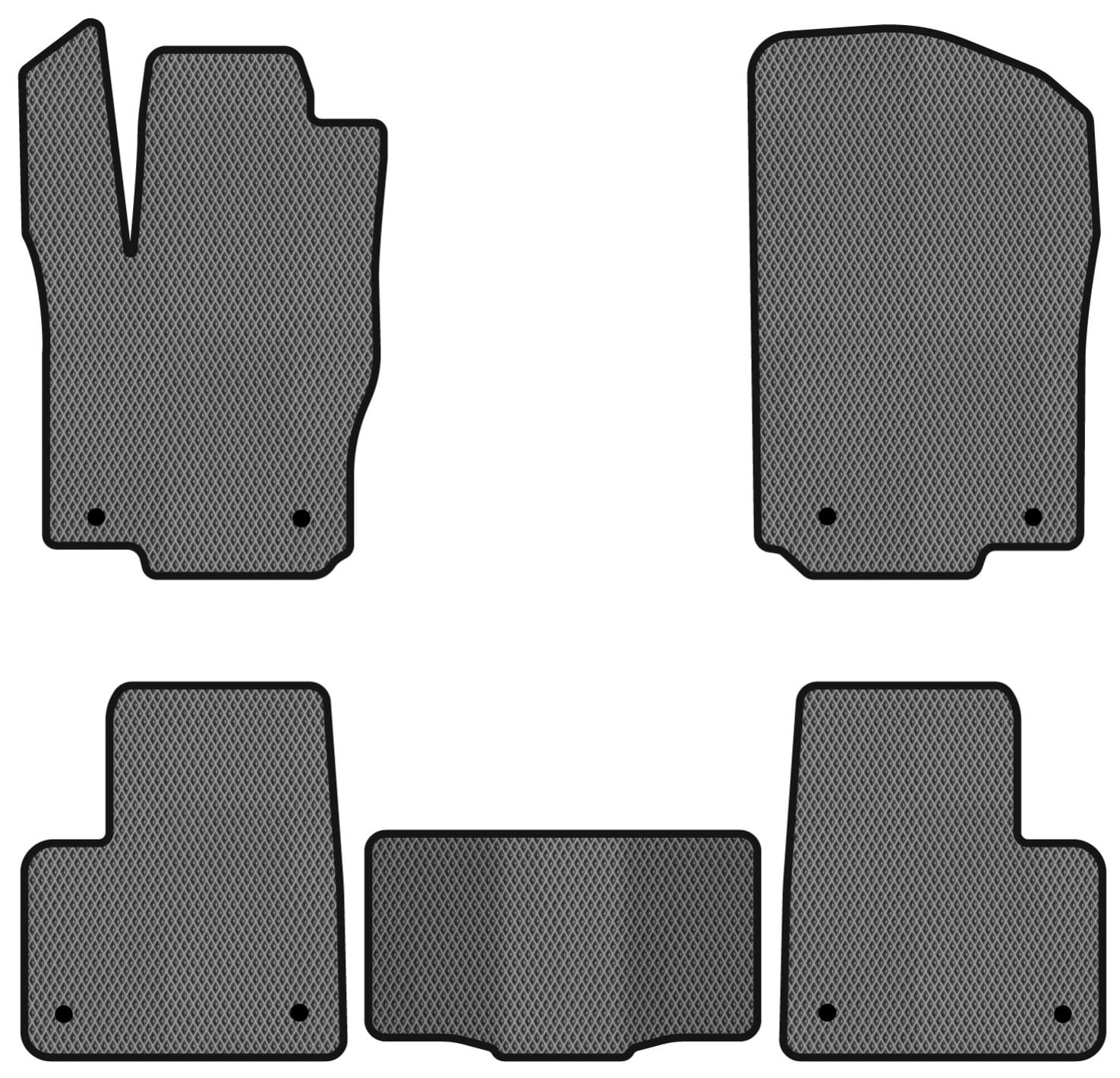 EVA коврики в салон авто EVAtech для ML-Class (W166) Mercedes-Benz 2011-2015 1 поколение SUV EU MB21534C5MS8RGB