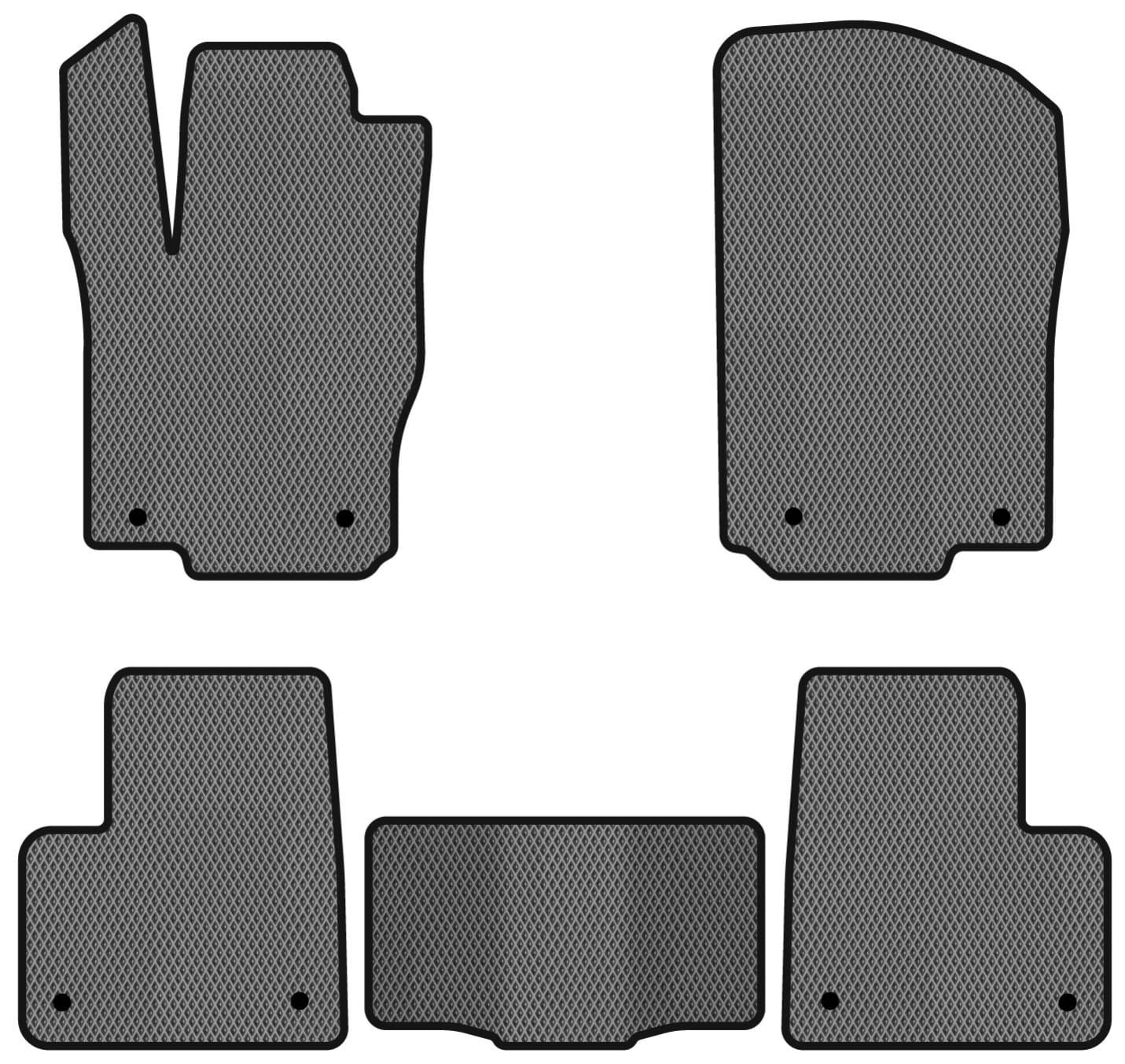 EVA коврики в салон авто EVAtech для GLE-Class (W166) Mercedes-Benz 2015-2018 1 поколение SUV EU MB3171C5MS8RGB