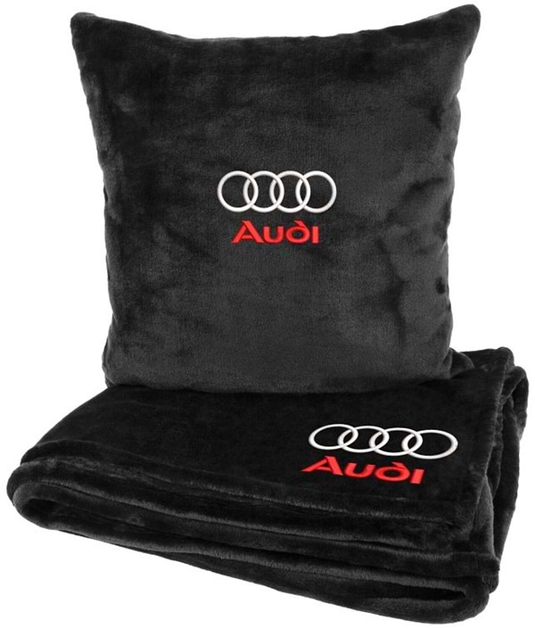 Фото - Набор плед + подушка в авто EVAtech M для Audi черные MBLMPSMBV003