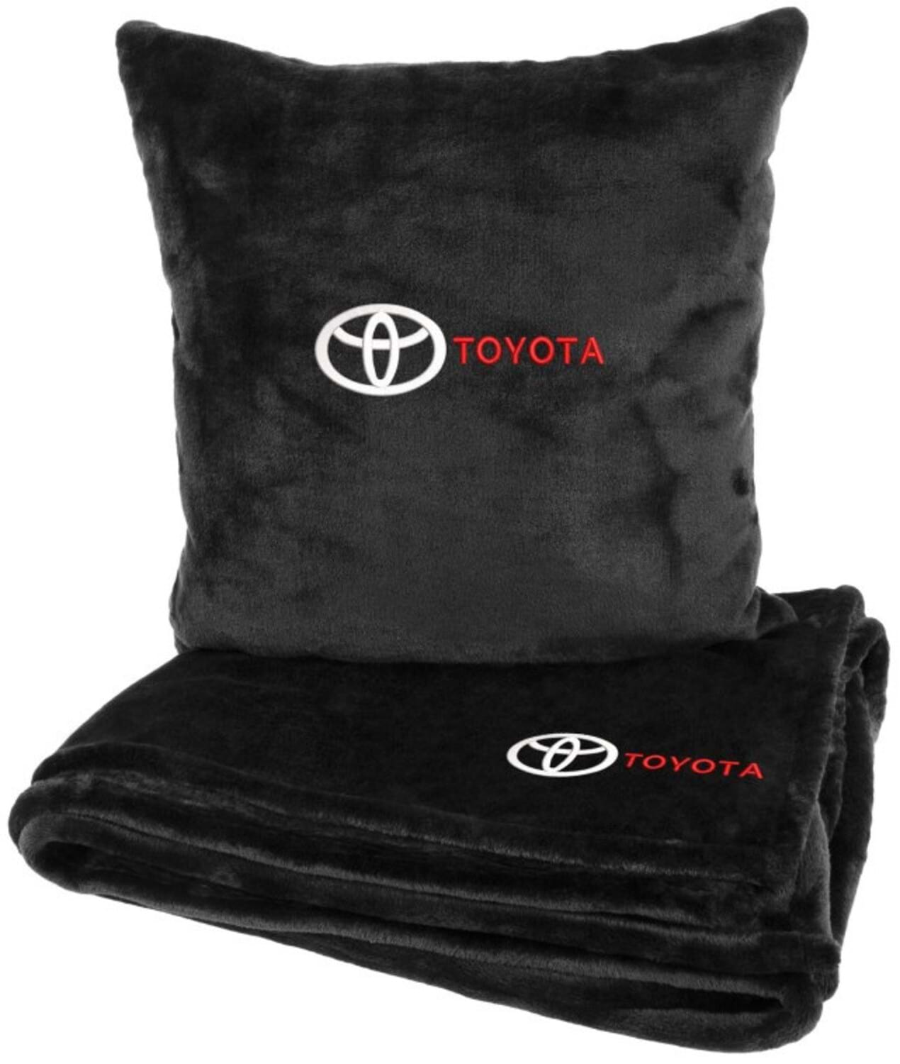 Набір плед + подушка в авто EVAtech M для Toyota чорні MBLMPSMBV031