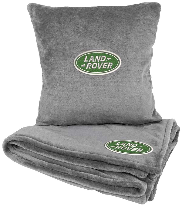 Фото - Набор плед + подушка в авто EVAtech из махры M для Land Rover серые MBLMPSMGV038