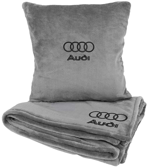 Фото - Набор плед + подушка в авто EVAtech из махры M для Audi серые MBLMPSMGV096 Фото - Набор плед + подушка в авто EVAtech из махры M для Audi серые MBLMPSMGV096