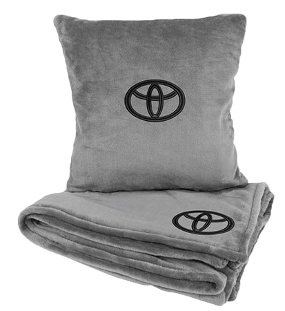 Фото - Набір плед + подушка в авто EVAtech  M для Toyota сірі MBLMPSMGV119