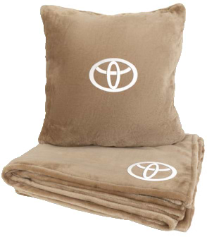 Фото - Набор плед + подушка в авто EVAtech M для Toyota бежевые MBLMPSMIV030