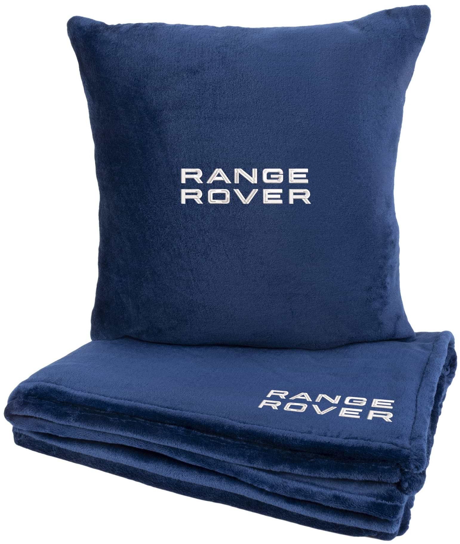 Набор плед + подушка в авто EVAtech из махры M для Range Rover синие MBLMPSMLV076