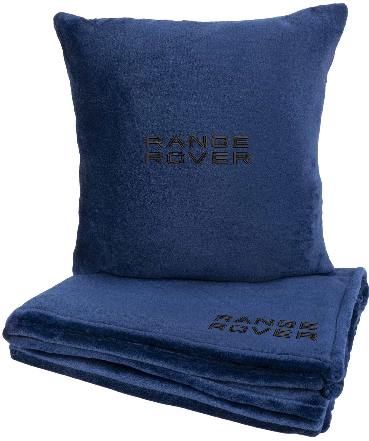 Набор плед + подушка в авто EVAtech из махры M для Range Rover синие MBLMPSMLV077