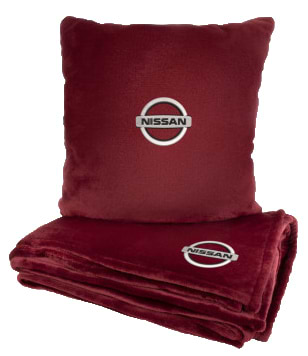 Фото - Набір плед + подушка в авто EVAtech M для Nissan червоні MBLMPSMRV021
