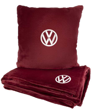 Фото - Набор плед + подушка в авто EVAtech M для Volkswagen красные MBLMPSMRV032