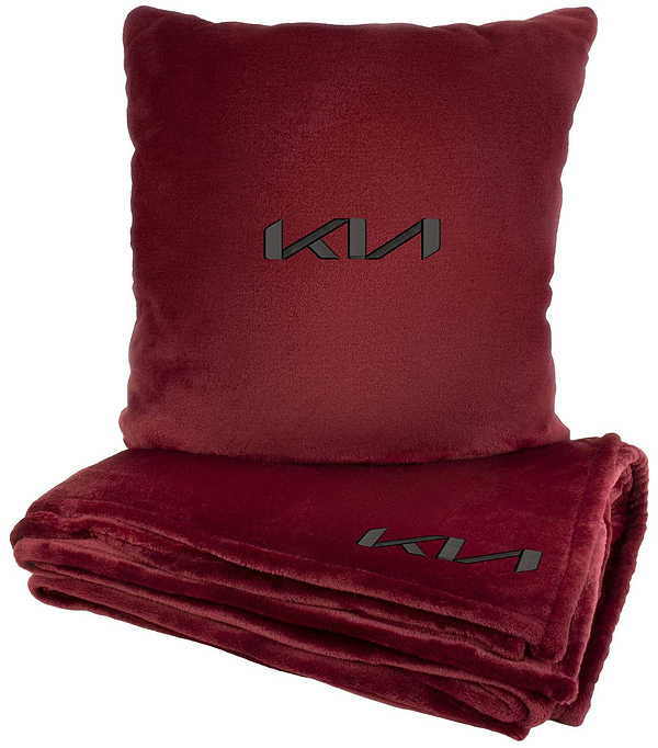 Фото - Набор плед + подушка в авто EVAtech M для Kia красные MBLMPSMRV055