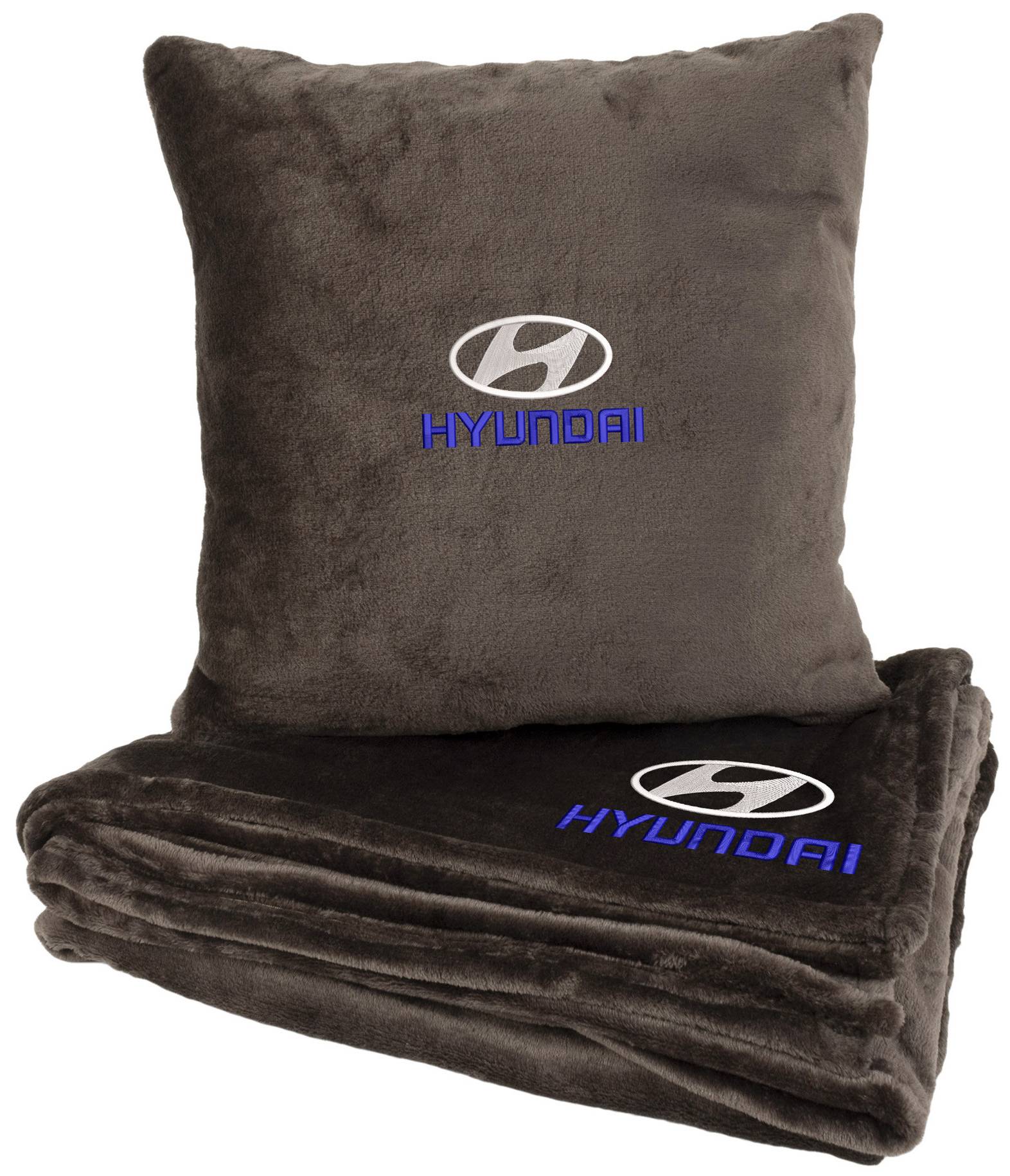 Набір плед + подушка в авто EVAtech M для Hyundai коричневі MBLMPSMZV013