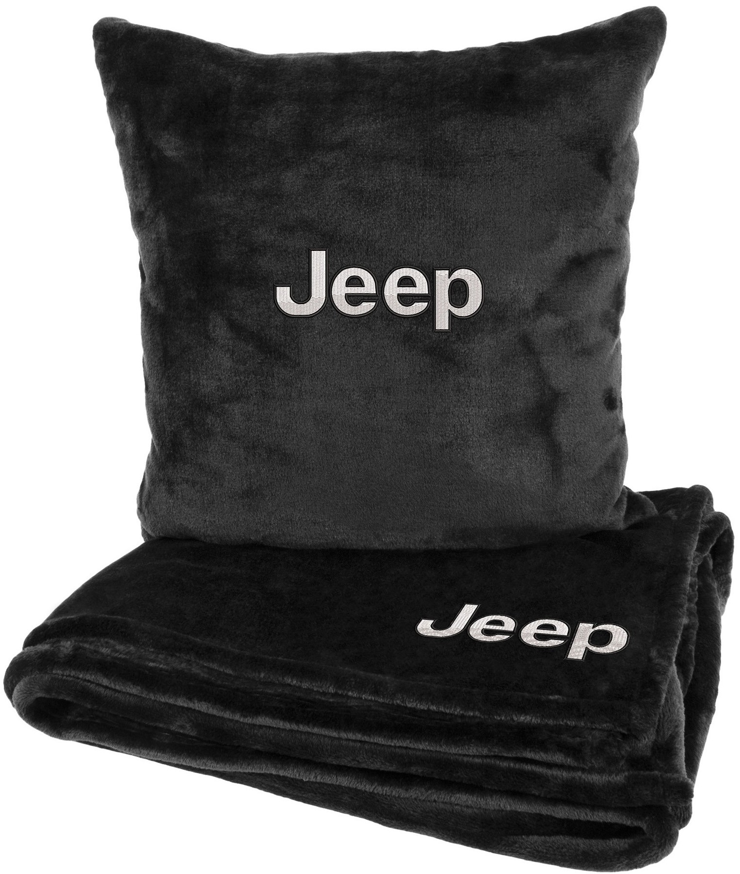 Набір плед + подушка в авто EVAtech S для Jeep чорні MBLMPSSBV014