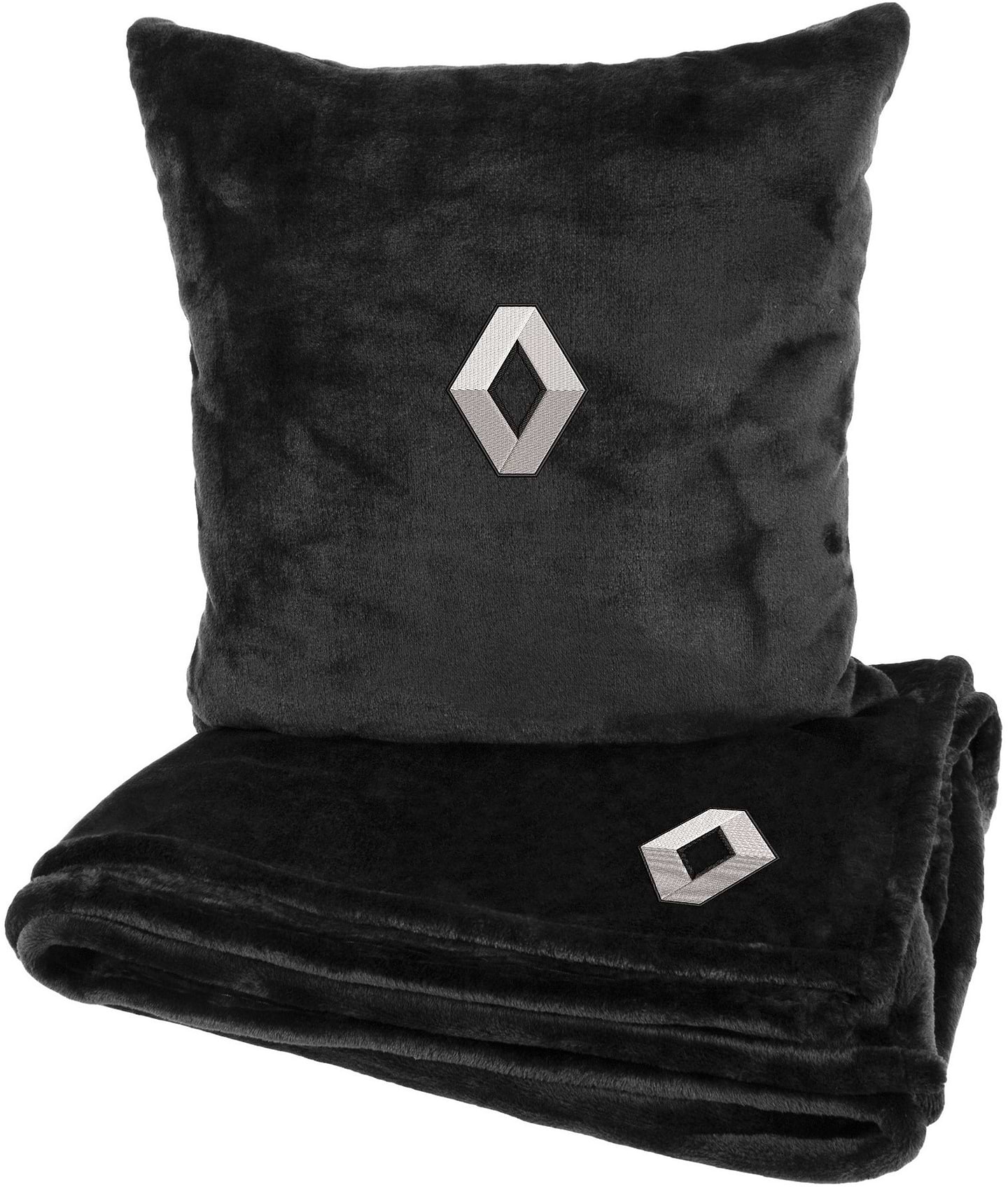 Набір плед + подушка в авто EVAtech S для Renault чорні MBLMPSSBV025