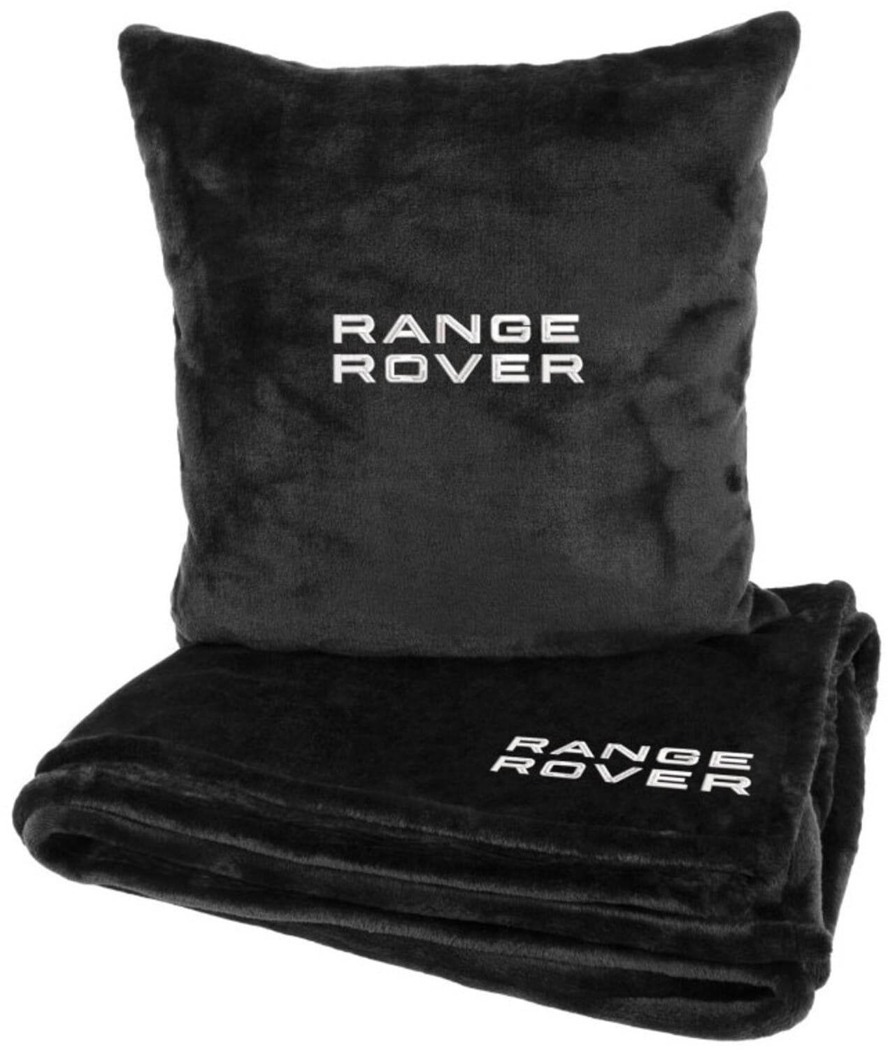 Набір плед + подушка в авто EVAtech із махри S для Range Rover Чорні (MBLMPSSBV076)