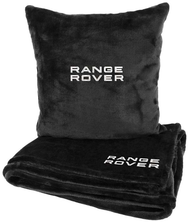 Фото - Набор плед + подушка в авто EVAtech из махры S для Range Rover Черные (MBLMPSSBV076)