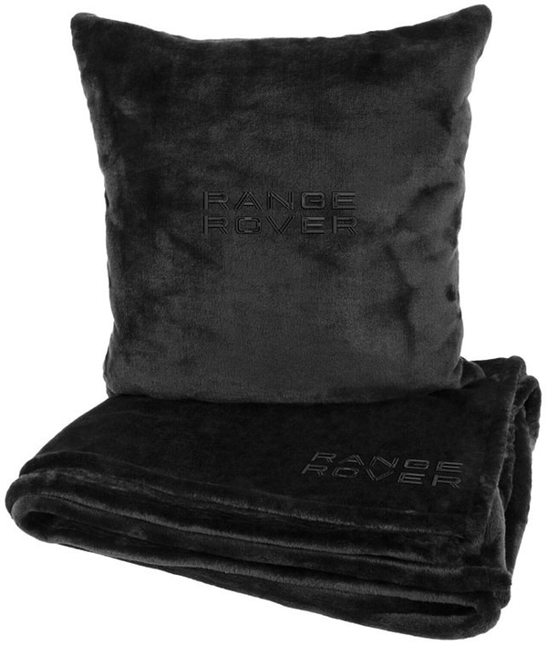 Фото - Набір плед + подушка в авто EVAtech із махри S для Range Rover Чорні (MBLMPSSBV077)