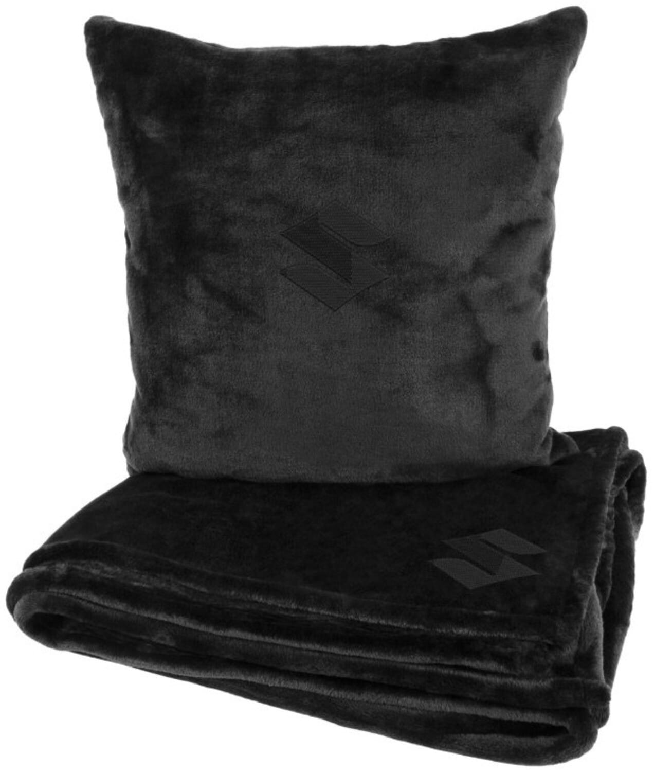 Набор плед + подушка в авто EVAtech из махры S для Suzuki Черные (MBLMPSSBV110)