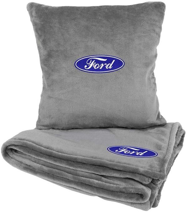 Фото - Набір плед + подушка в авто EVAtech із махри S для Ford Сірі (MBLMPSSGV010)