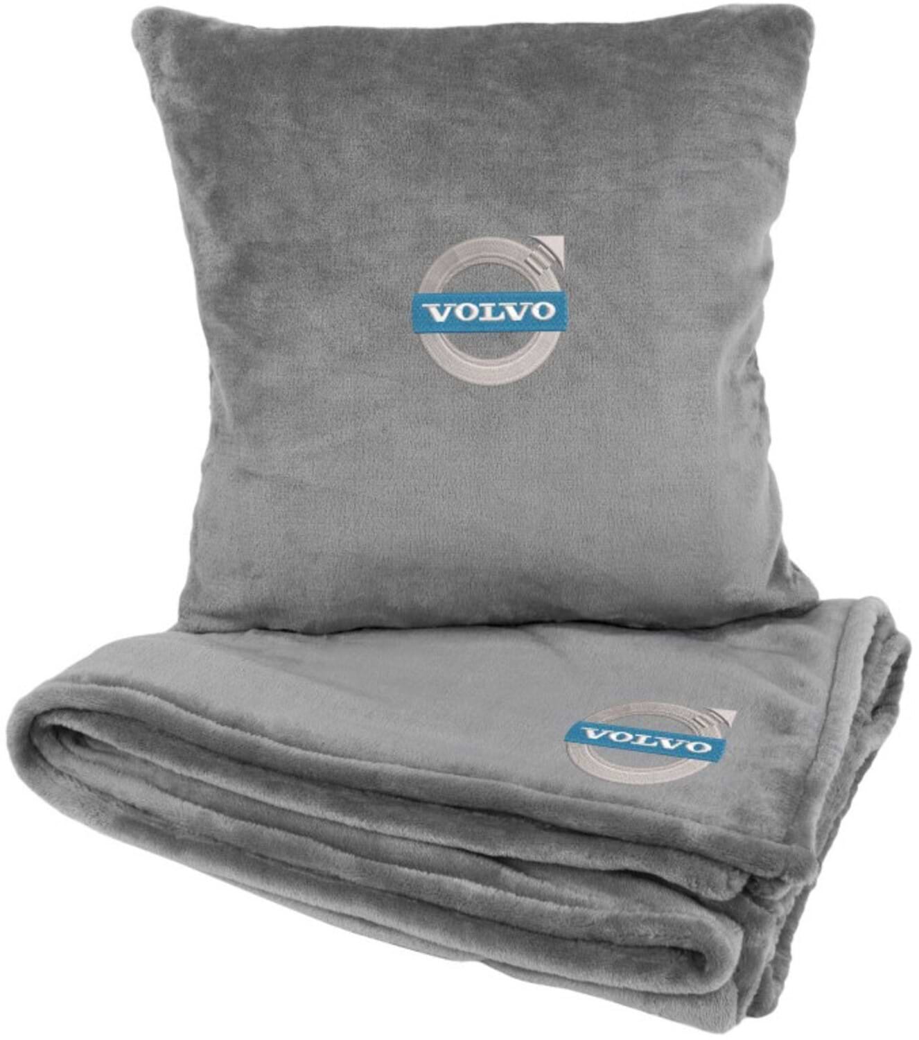 Набор плед + подушка в авто EVAtech из махры S для Volvo Серые (MBLMPSSGV034)