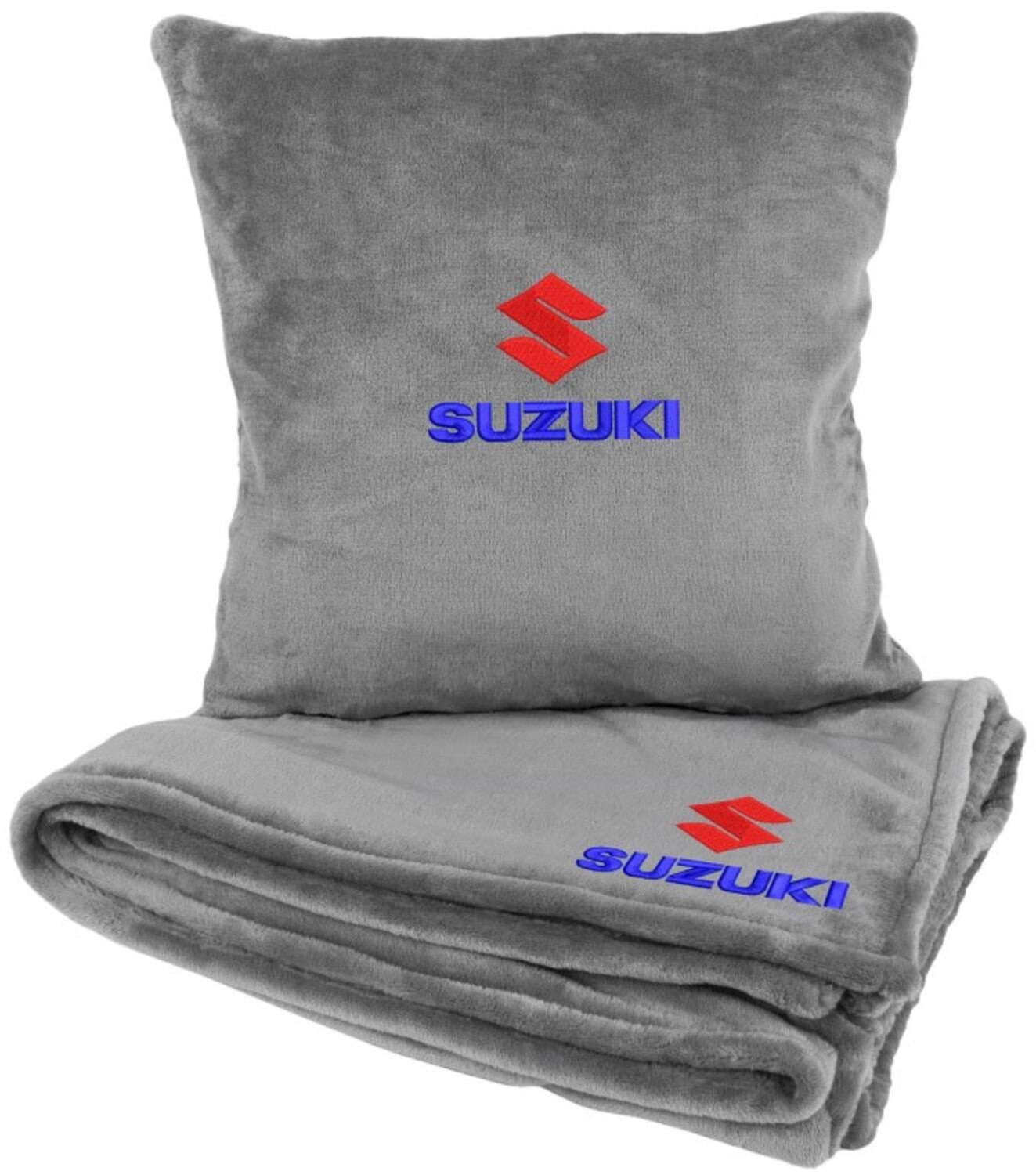 Набор плед + подушка в авто EVAtech из махры S для Suzuki Серые (MBLMPSSGV044)