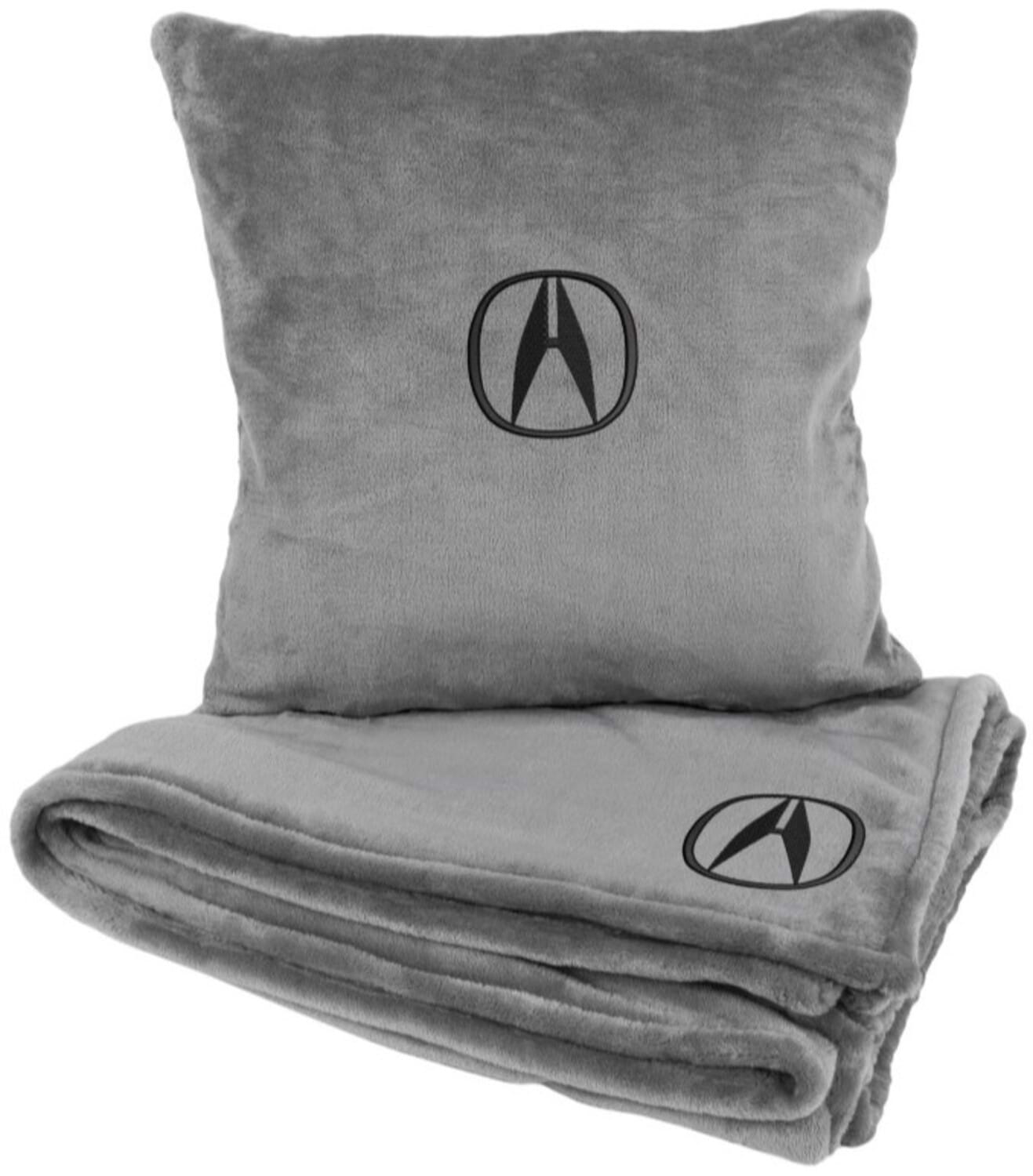 Набор плед + подушка в авто EVAtech из махры S для Acura Серые (MBLMPSSGV046)