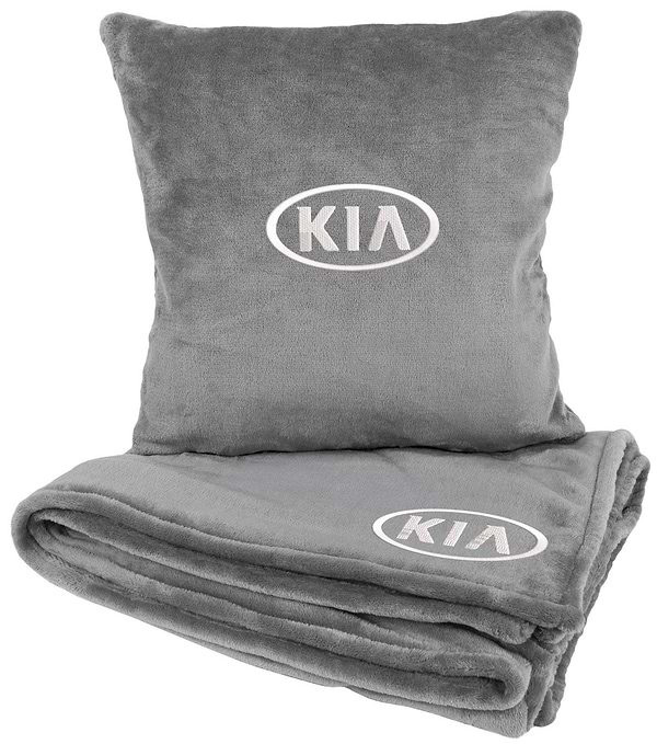 Фото - Набір плед + подушка в авто EVAtech S для Kia сірі MBLMPSSGV051