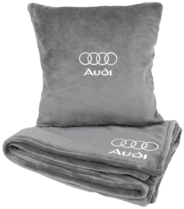 Фото - Набор плед + подушка в авто EVAtech S для Audi серые MBLMPSSGV095