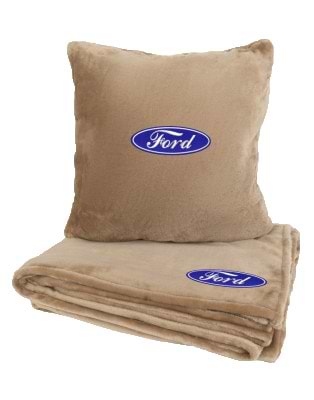 Фото - Набор плед + подушка в авто EVAtech из махры S для Ford бежевые (MBLMPSSIV010)