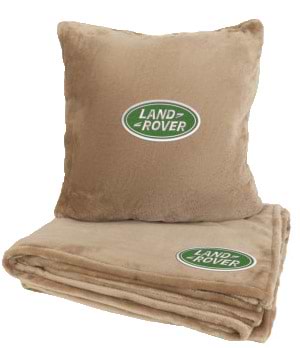Набір плед + подушка в авто EVAtech із махри S для Land Rover бежеві (MBLMPSSIV038)