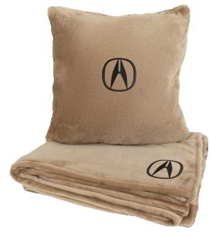 Набір плед + подушка в авто EVAtech із махри S для Acura бежеві (MBLMPSSIV046)