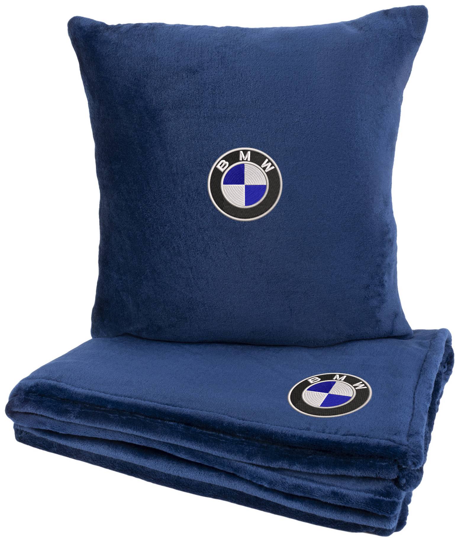 Набір плед + подушка в авто EVAtech S для BMW сині MBLMPSSLV005 - Фото 1