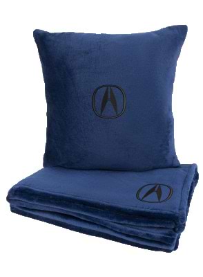 Набір плед + подушка в авто EVAtech із махри S для Acura сині (MBLMPSSLV046)