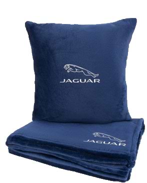 Фото - Набор плед + подушка в авто EVAtech из махры S для Jaguar синие (MBLMPSSLV049)