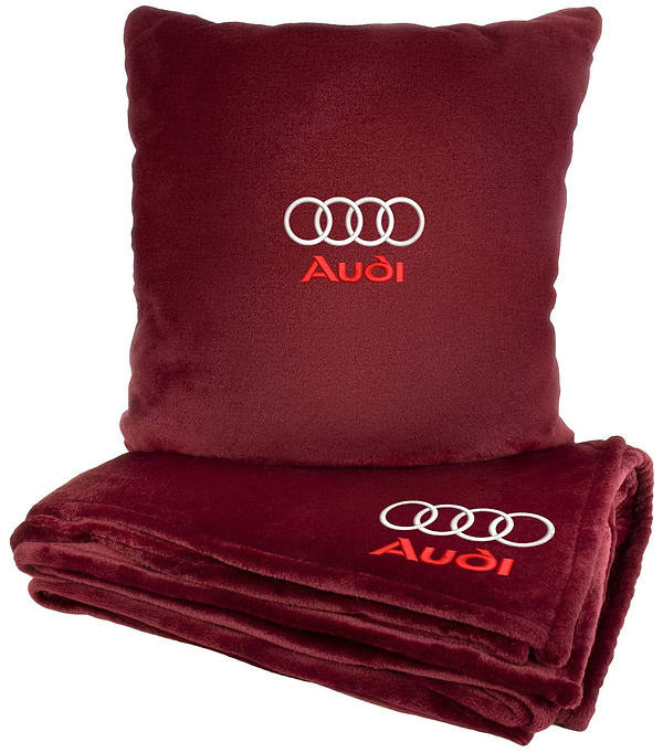 Фото - Набір плед + подушка в авто EVAtech S для Audi червоні MBLMPSSRV003