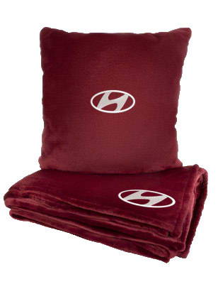 Фото - Набор плед + подушка в авто EVAtech из махры S для Hyundai красные (MBLMPSSRV012)