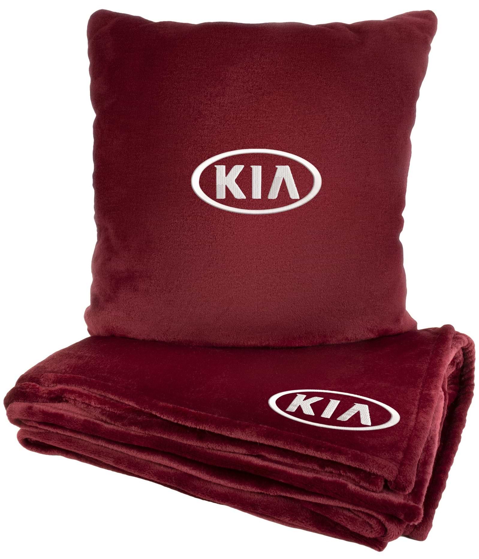 Набор плед + подушка в авто EVAtech S для Kia красные MBLMPSSRV051