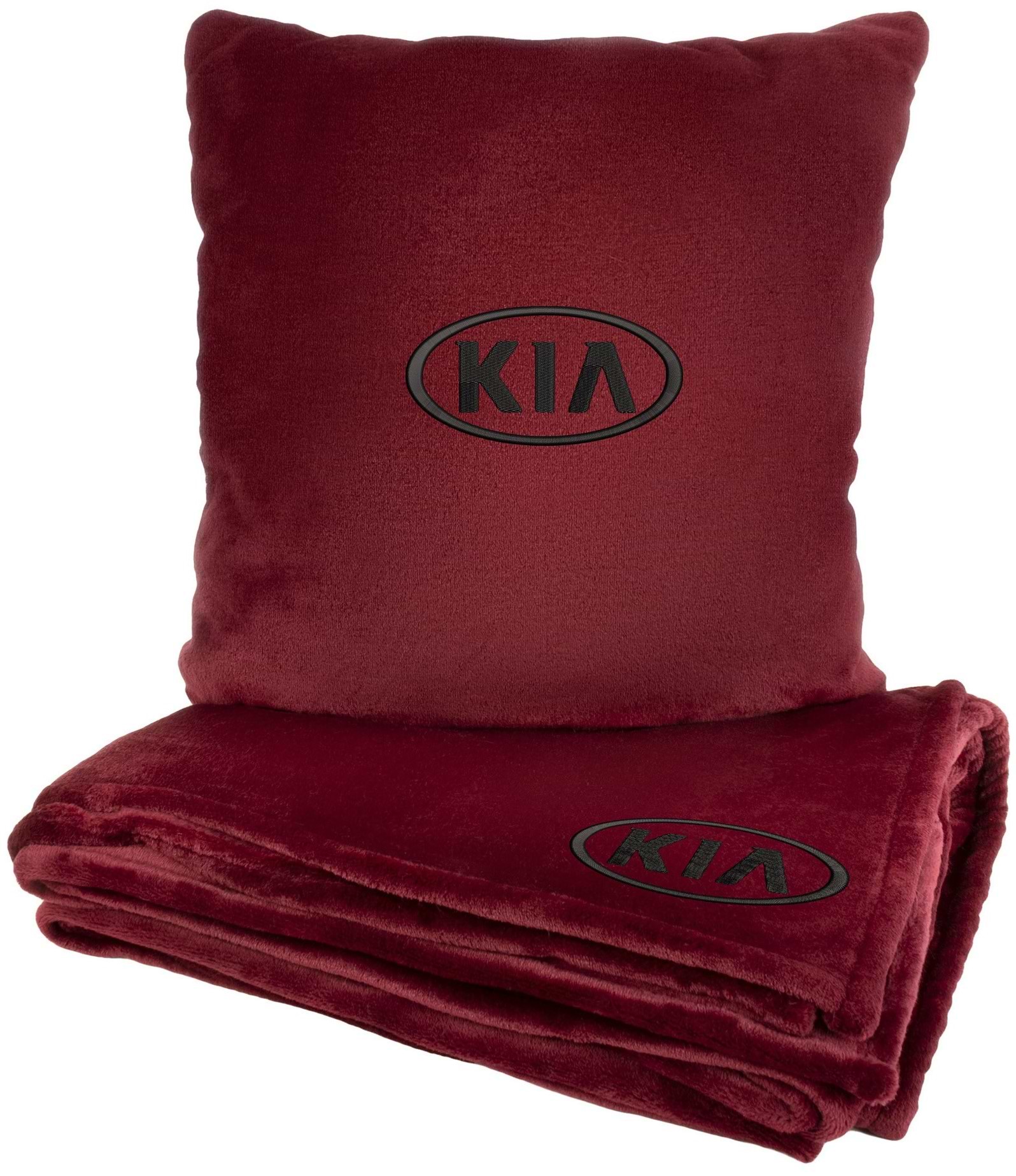 Набор плед + подушка в авто EVAtech S для Kia красные MBLMPSSRV052