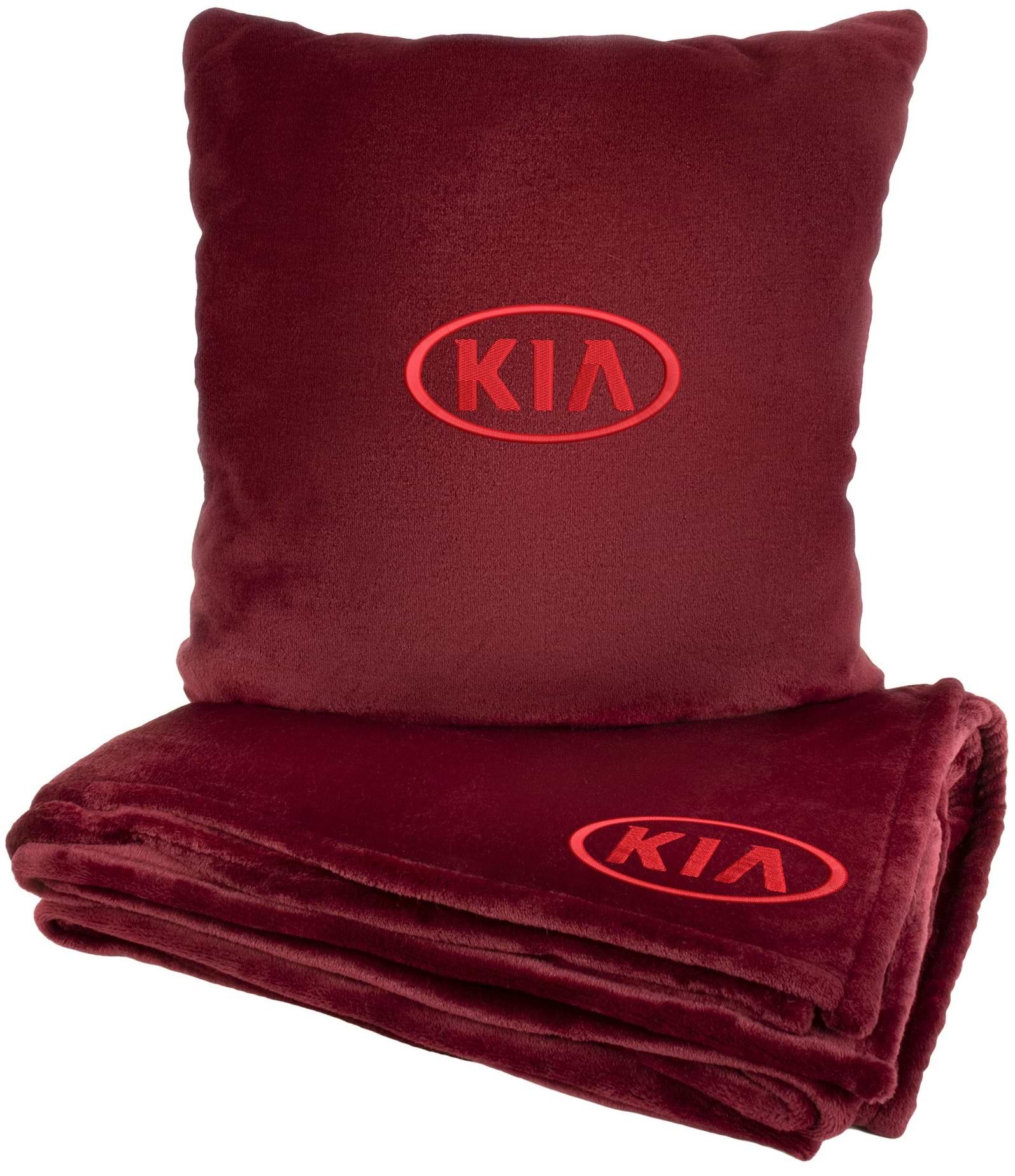 Набір плед + подушка в авто EVAtech S для Kia червоні MBLMPSSRV053