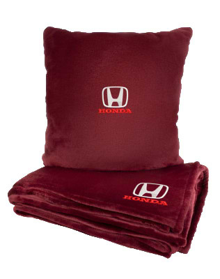 Фото - Набор плед + подушка в авто EVAtech из махры S для Honda красные (MBLMPSSRV060)