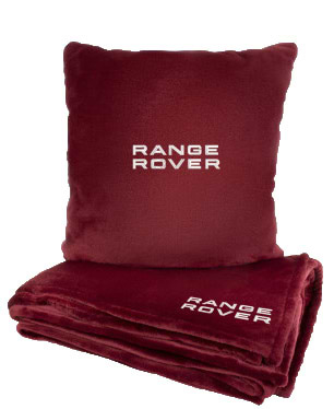 Набір плед + подушка в авто EVAtech із махри S для Range Rover червоні (MBLMPSSRV076)