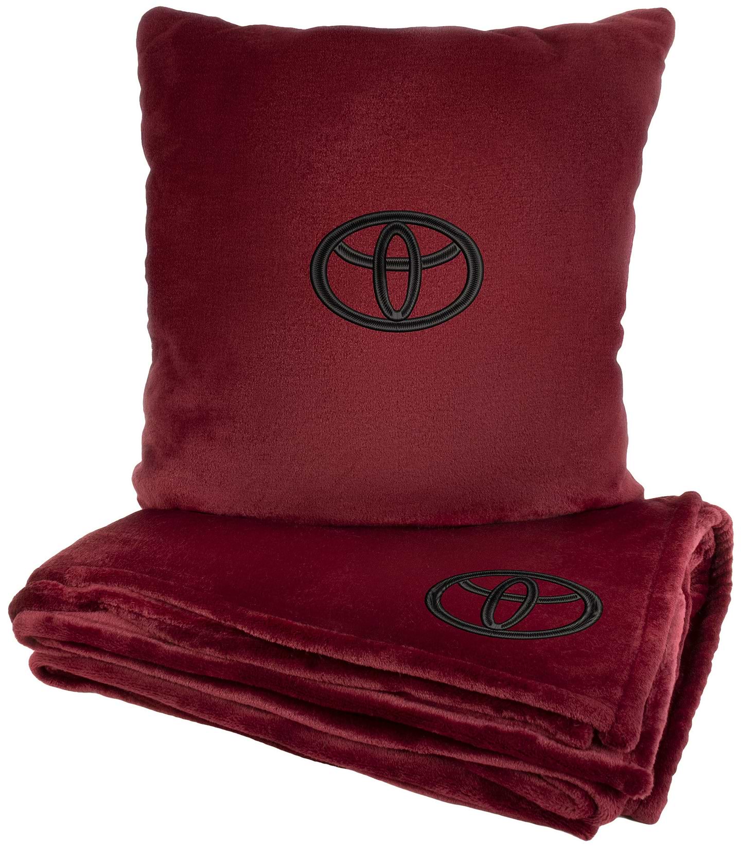 Набор плед + подушка в авто EVAtech из махры S для Toyota красные (MBLMPSSRV119)