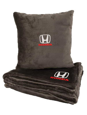 Набор плед + подушка в авто EVAtech из махры S для Honda коричневые (MBLMPSSZV060)