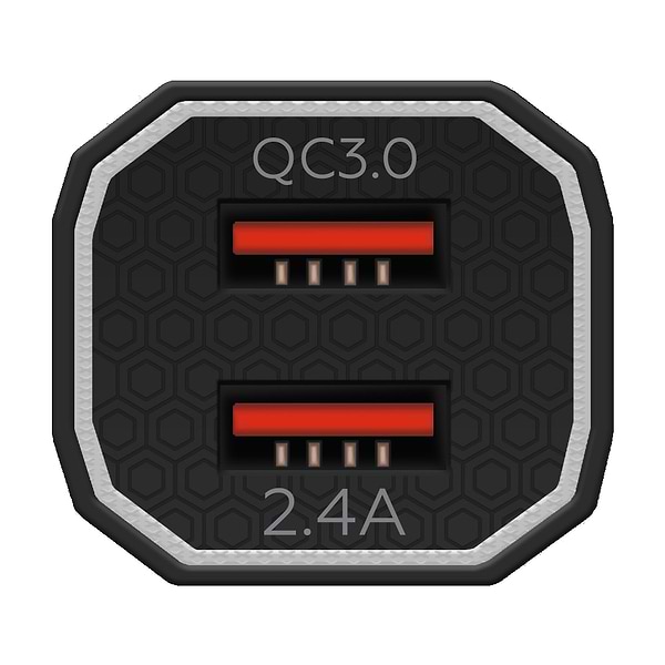 Фото - Автомобильное зарядное устройство MAKE 30W QC+2.4A Black (MCC-33QBK)