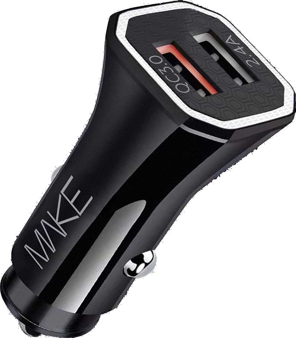 Фото - Автомобильное зарядное устройство MAKE 30W QC+2.4A Black (MCC-33QBK)