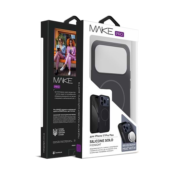 Фото - Чехол для смартфона MAKE Silicone Solo for Apple iPhone 17 Pro Max, Midnight (MCSO-AI17PMMN)