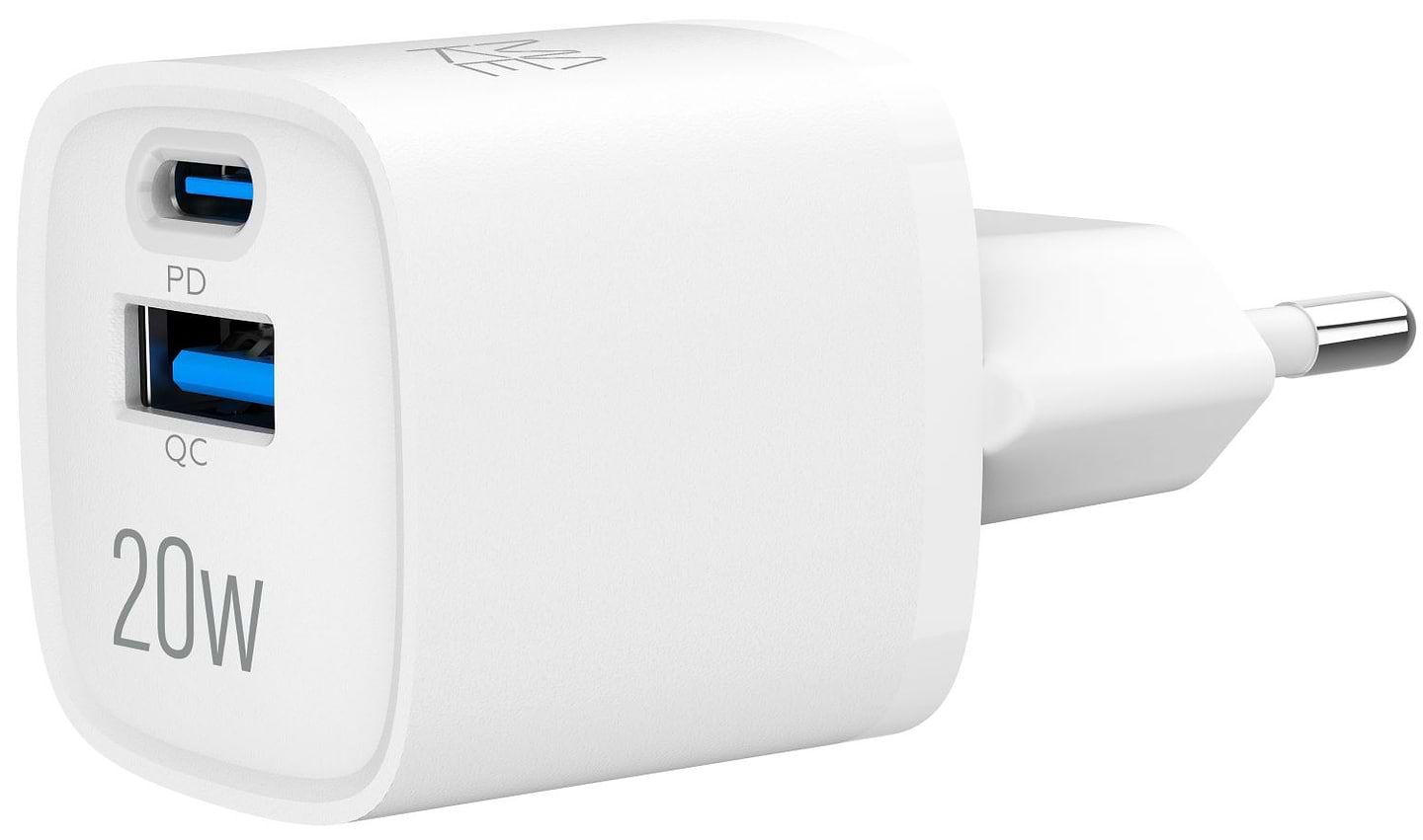 Мережевий зарядний пристрій MAKE 20W GaN PD + QC3.0 White (MCW-2022GWH) - Фото 1