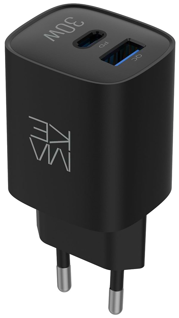 Фото - Мережевий зарядний пристрій MAKE 30W GaN PD + QC3.0 Black (MCW-3021GBK) Фото - Мережевий зарядний пристрій MAKE 30W GaN PD + QC3.0 Black (MCW-3021GBK)