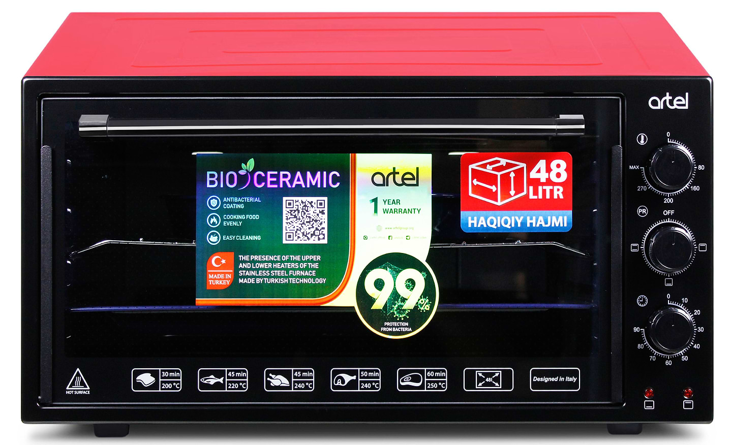 Піч електрична ARTEL MD 4816 Е Black-Red - Фото 1