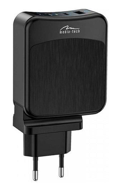 Фото - Сетевое зарядное устройство Media-Tech 2xUSB-C PD 65W, USB QC 3.0 (MT6252)